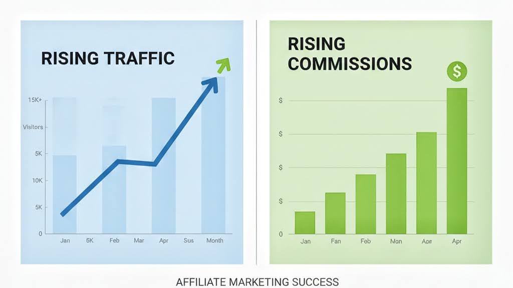 rising traffic-rising commission chart